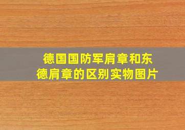 德国国防军肩章和东德肩章的区别实物图片