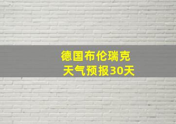 德国布伦瑞克天气预报30天