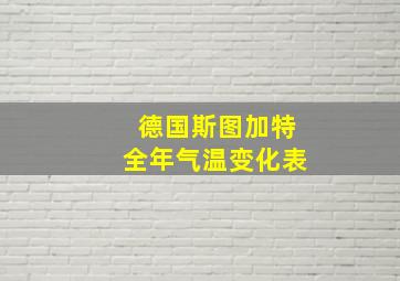 德国斯图加特全年气温变化表