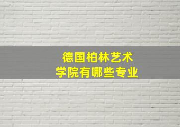 德国柏林艺术学院有哪些专业