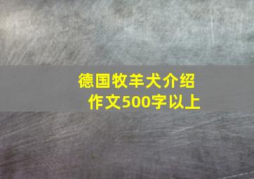 德国牧羊犬介绍作文500字以上