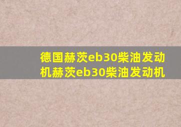 德国赫茨eb30柴油发动机赫茨eb30柴油发动机