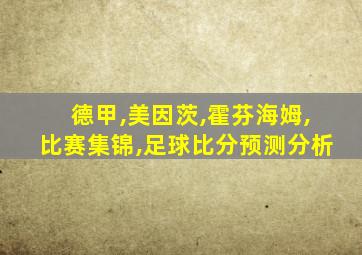 德甲,美因茨,霍芬海姆,比赛集锦,足球比分预测分析