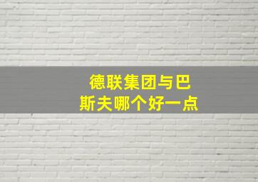 德联集团与巴斯夫哪个好一点