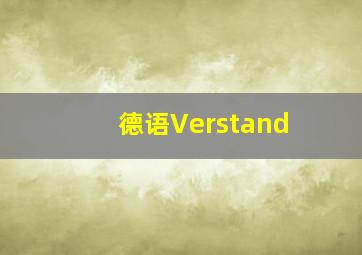 德语Verstand