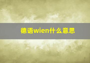 德语wien什么意思