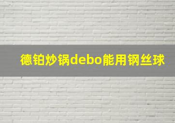 德铂炒锅debo能用钢丝球