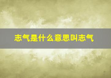 志气是什么意思叫志气