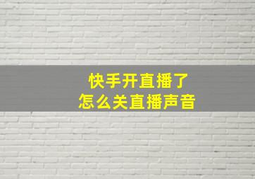 快手开直播了怎么关直播声音