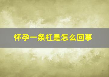 怀孕一条杠是怎么回事