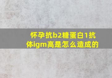 怀孕抗b2糖蛋白1抗体igm高是怎么造成的