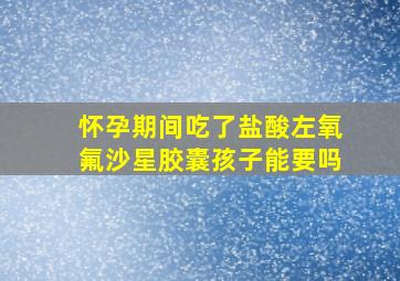 怀孕期间吃了盐酸左氧氟沙星胶囊孩子能要吗