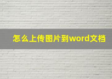 怎么上传图片到word文档