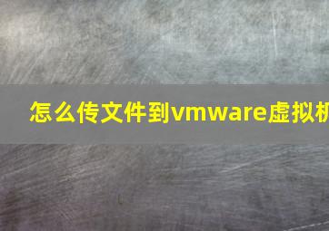 怎么传文件到vmware虚拟机