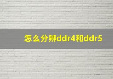 怎么分辨ddr4和ddr5