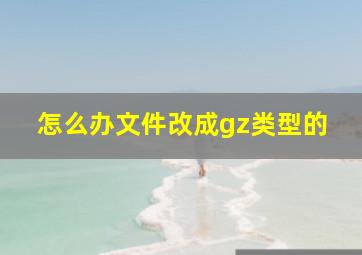 怎么办文件改成gz类型的