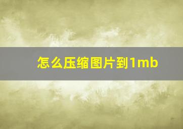 怎么压缩图片到1mb