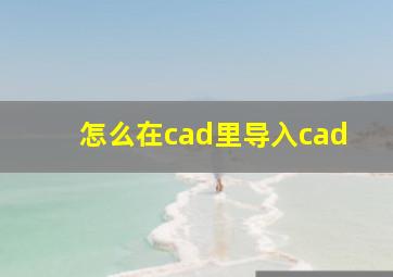 怎么在cad里导入cad