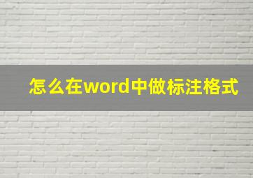 怎么在word中做标注格式