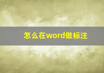 怎么在word做标注