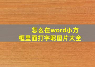 怎么在word小方框里面打字呢图片大全