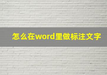 怎么在word里做标注文字