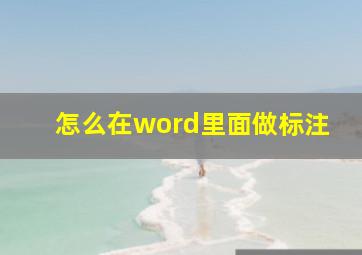 怎么在word里面做标注