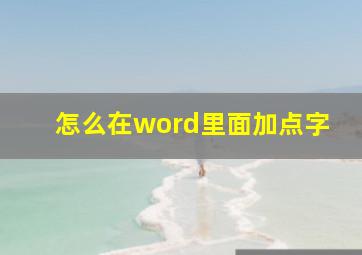 怎么在word里面加点字