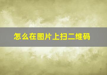 怎么在图片上扫二维码