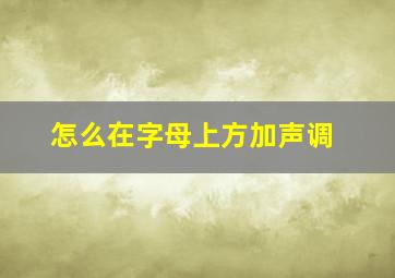 怎么在字母上方加声调