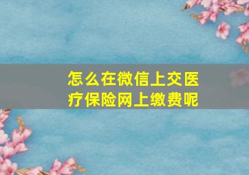 怎么在微信上交医疗保险网上缴费呢