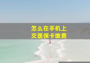 怎么在手机上交医保卡缴费