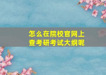 怎么在院校官网上查考研考试大纲呢