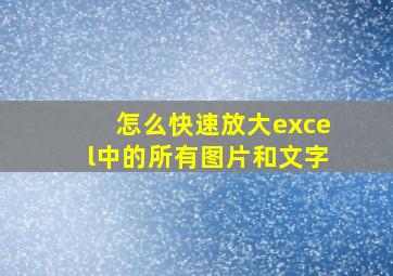 怎么快速放大excel中的所有图片和文字