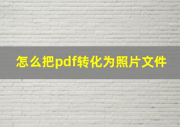 怎么把pdf转化为照片文件