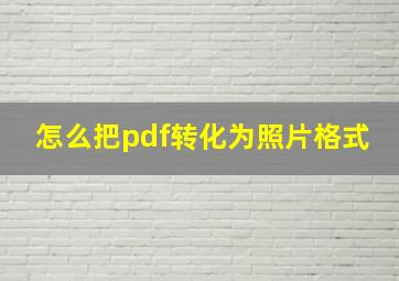 怎么把pdf转化为照片格式