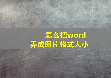 怎么把word弄成图片格式大小