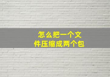 怎么把一个文件压缩成两个包