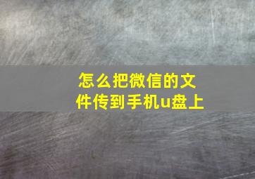 怎么把微信的文件传到手机u盘上