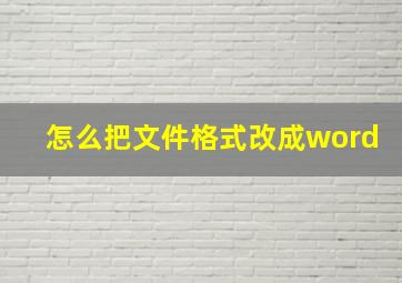 怎么把文件格式改成word