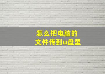 怎么把电脑的文件传到u盘里