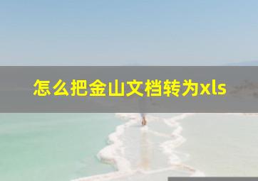 怎么把金山文档转为xls