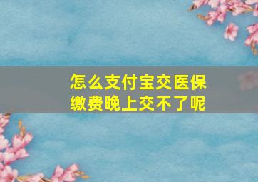 怎么支付宝交医保缴费晚上交不了呢