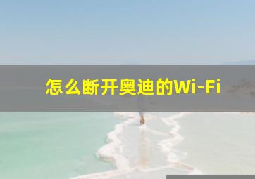 怎么断开奥迪的Wi-Fi