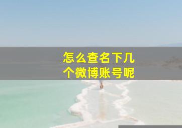 怎么查名下几个微博账号呢