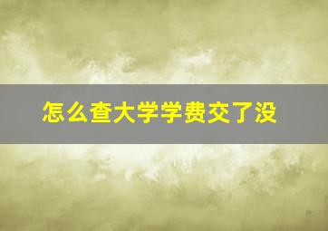 怎么查大学学费交了没