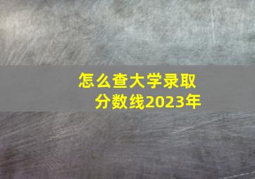 怎么查大学录取分数线2023年