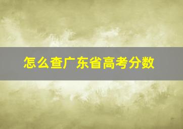 怎么查广东省高考分数