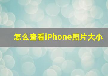 怎么查看iPhone照片大小