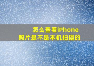 怎么查看iPhone照片是不是本机拍摄的